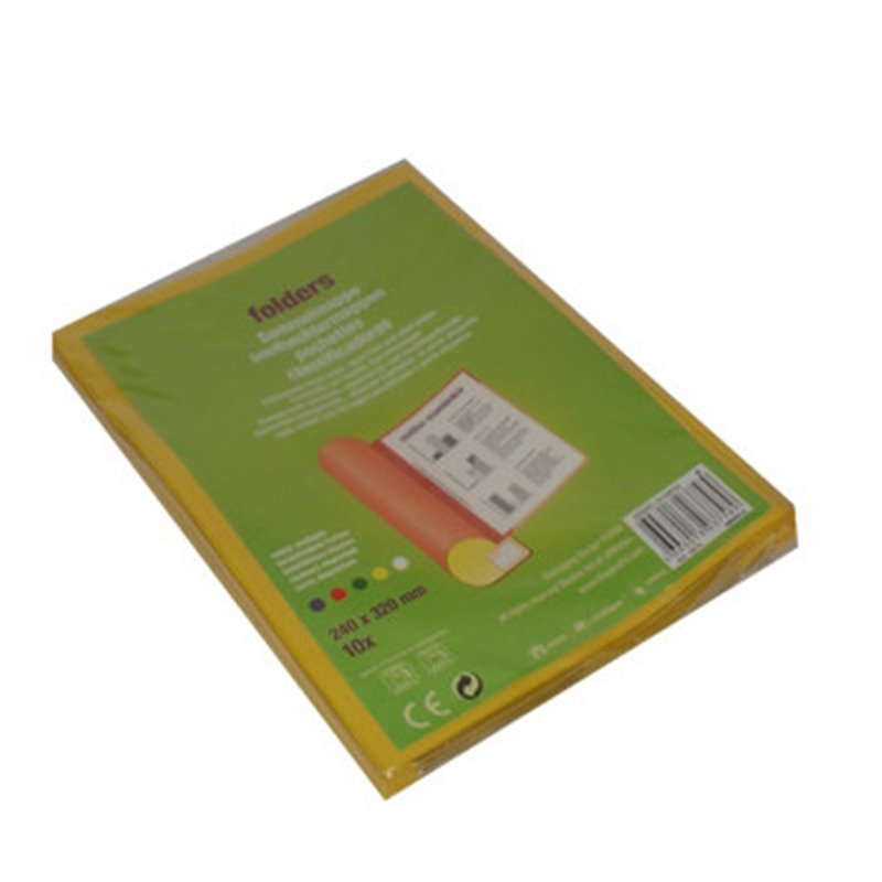 Classificador Plástico Amarelo c/Capa Transparente e Ferragem 10un