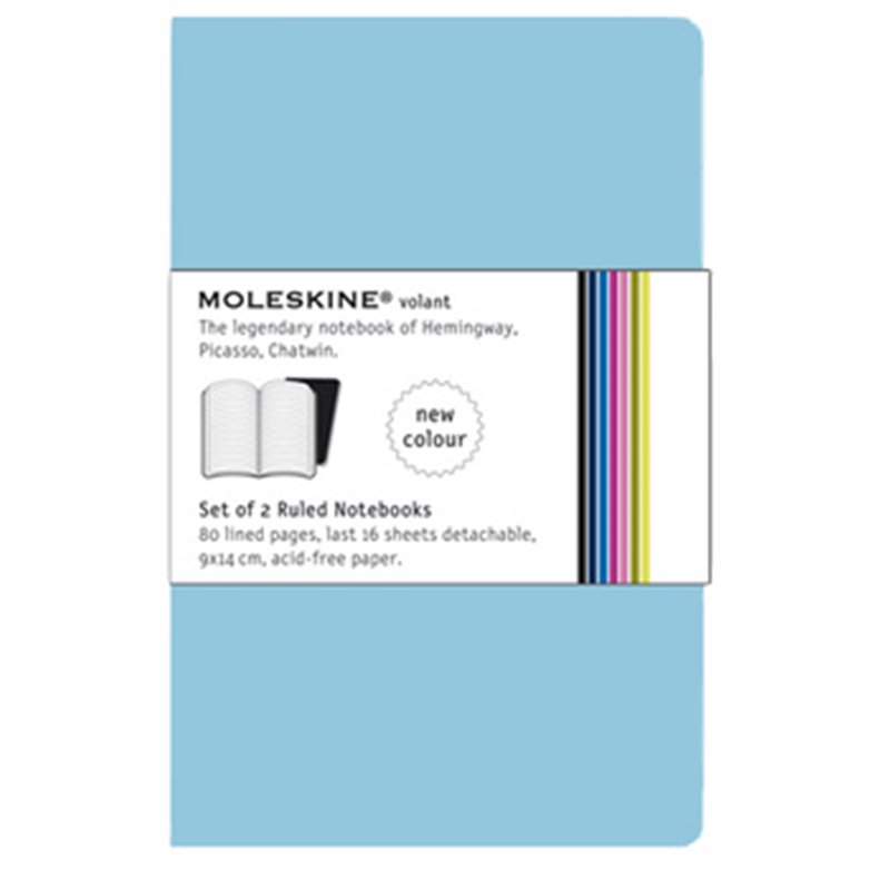 Volant de Enderecos XS Moleskine Azul Claro, 56 Folhas com Rotulos Alfabeticos, 6,5x10,5cm