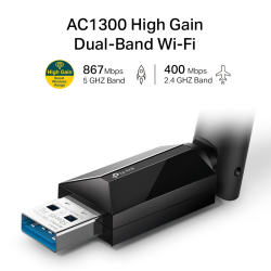 Adaptador USB TP-Link AC1300 Alto Ganho Wi-Fi Dual Band