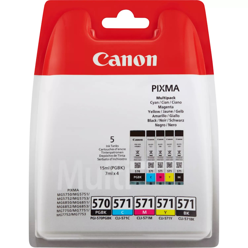Pack Tinteiros Original Canon PGI570/CLI571 Pack Tinteiros Original Canon PGI570/CLI571