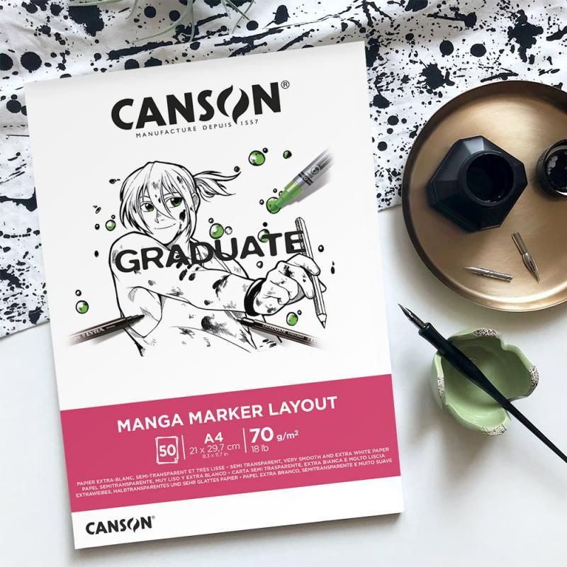 Bloco Canson Graduate Manga Marker Layout A3 70gr 50 Folhas Bloco Canson Graduate Manga Marker Layout A3 70gr 50 Folhas