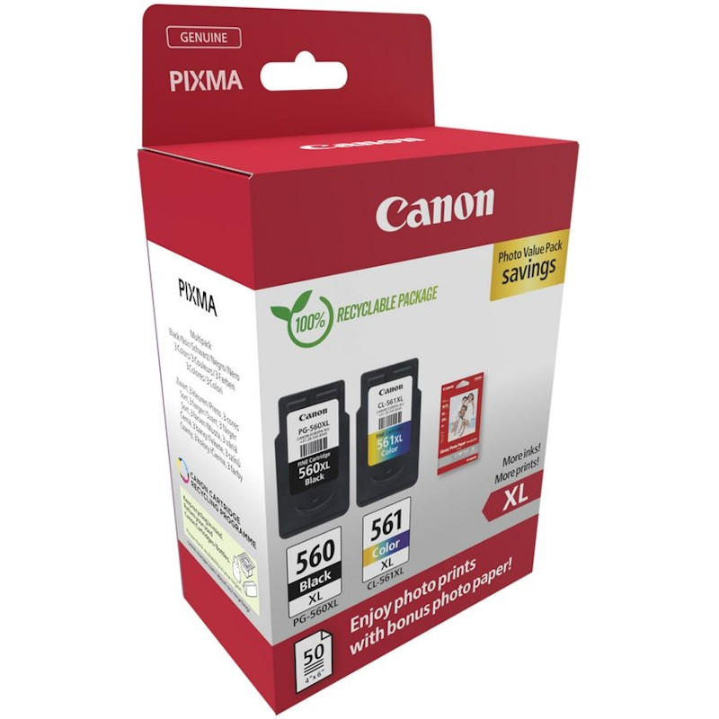 Pack Tinteiros Original Canon PG560XL, 3712C001, CL561XL, 3730C001, 3712C008 Pack Tinteiros Original Canon PG560XL, 3712C001, CL561XL, 3730C001, 3712C008