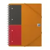 Caderno Espiral Oxford Meeting Book Plastico Pautado 3 Abas c/Elasticos e c/4 Furos 80 Folhas Laranja