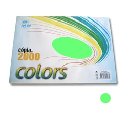 Papel Fotocopia Copia 2000 A4 80gr Verde Forte 100Fls