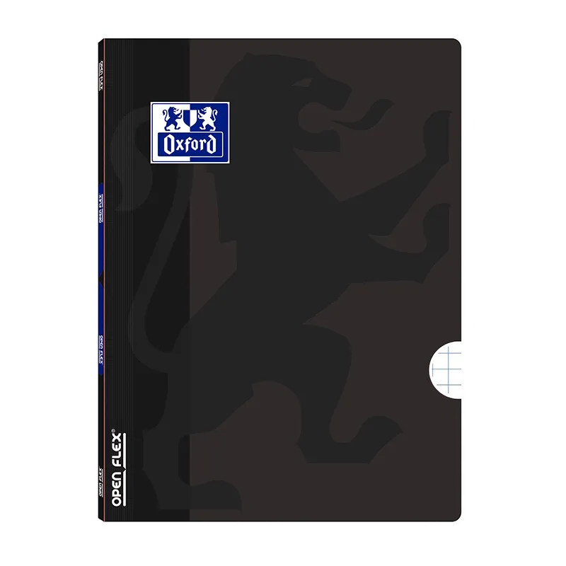 Caderno Agrafado Oxford Openflex Capa Plástico, A4, Quadriculado, 90grs, 48 Folhas, Preto