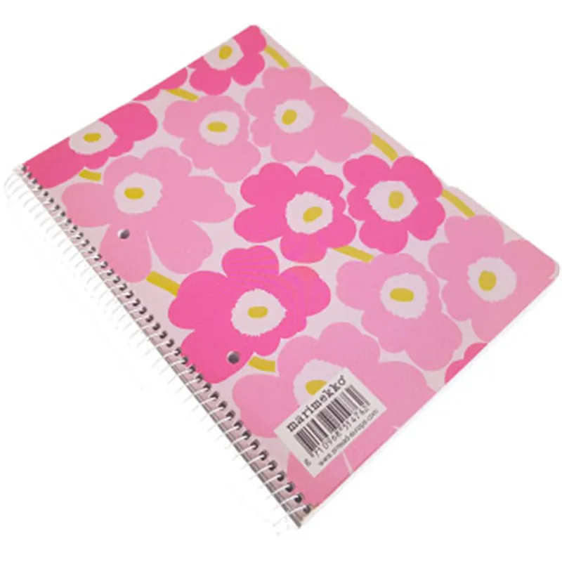 Caderno Espiral A5 Marimekko Quadriculado Rosa