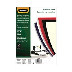 Capas Encadernar Delta Couro 250gr A4 Branco