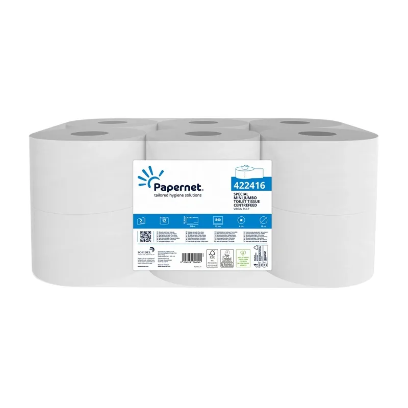 Papel Higiénico Chaminé Jumbo PAPERNET Folha Dupla 210mt 12 Rolos
