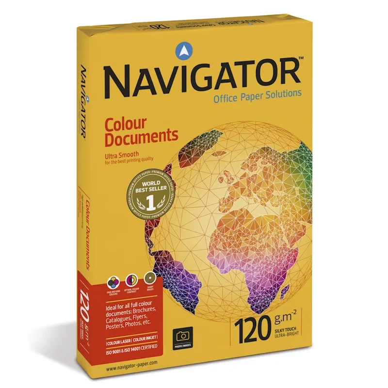 Papel Fotocópia A3 Branco Navigator Colour Documents 120gr 500 Folhas