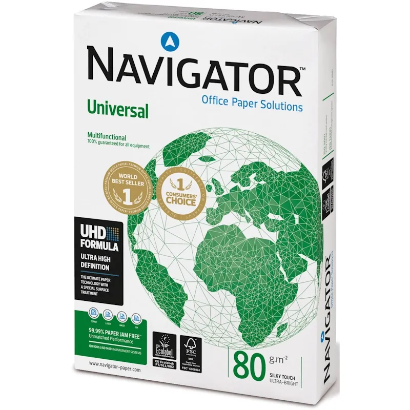 Papel Fotocópia A4 Branco Navigator Premium Universal 80gr 500Fls